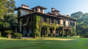 Descubra a incrível mansão com tabuleiro de xadrez gigante na Espanha por R$45 milhões: glamour e sofisticação!